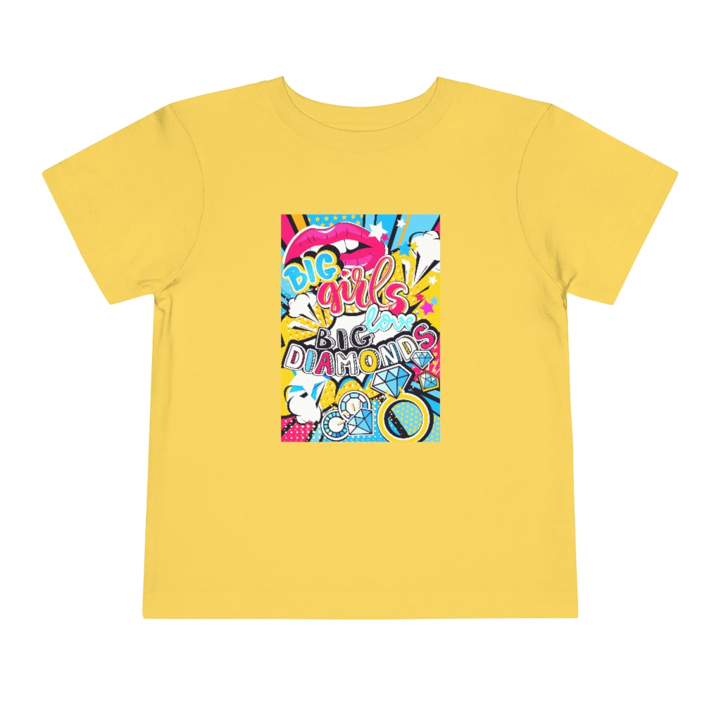 Kids Short Sleeve Tee "Pop art Big girl love big diamonds"