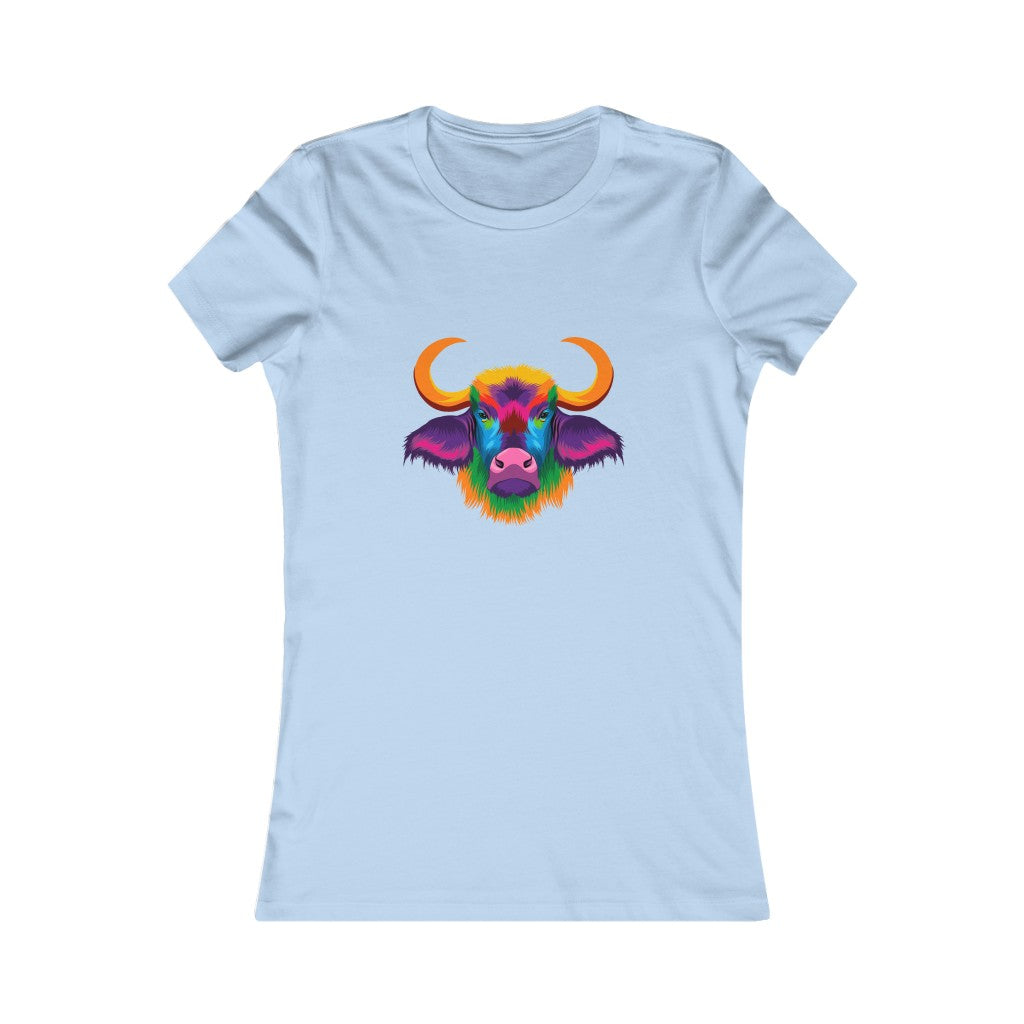 Women's Favorite Tee "Abstract colorful bison"