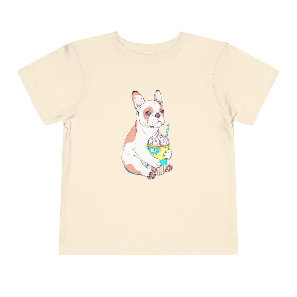 Kids Short Sleeve Tee "French bulldog & ice cream"