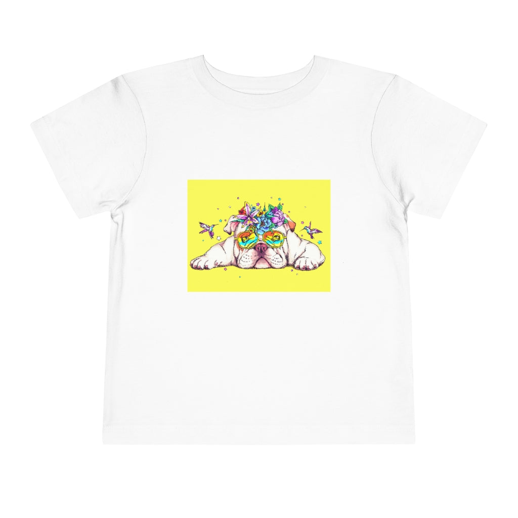 Kids Short Sleeve Tee "English bulldog & bird"