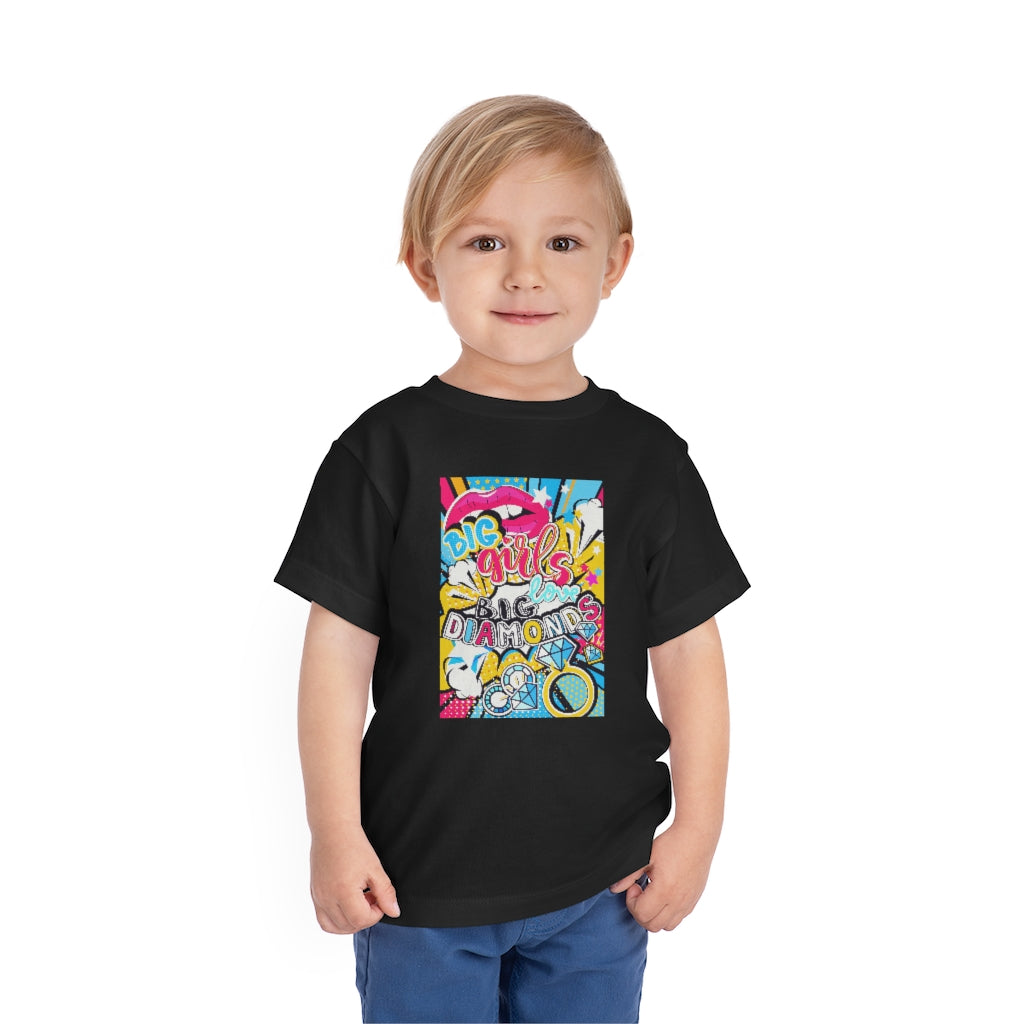 Kids Short Sleeve Tee "Pop art Big girl love big diamonds"