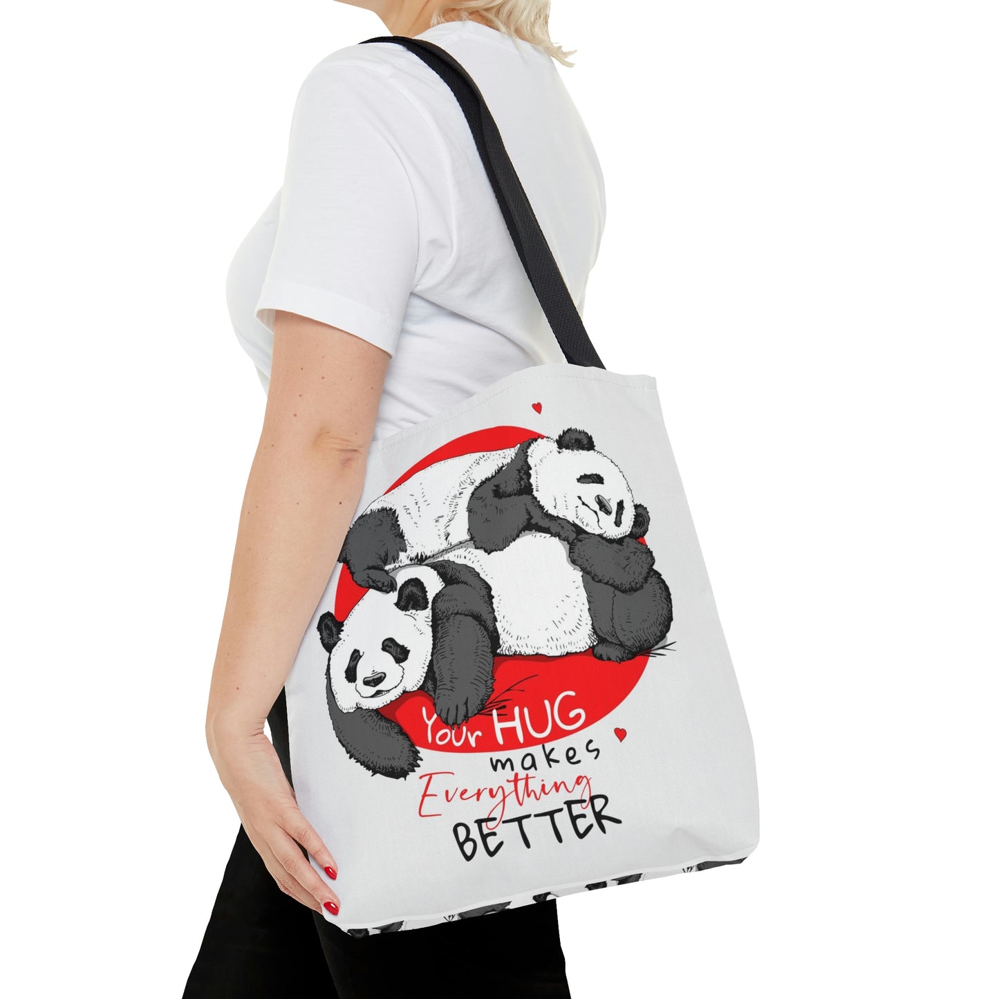 AOP Tote Bag 2 sides "Pandas hugging"