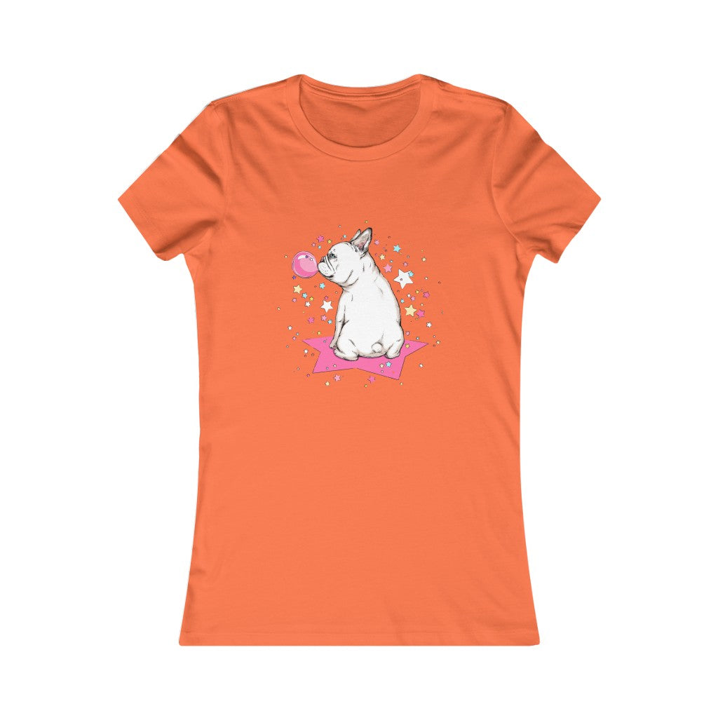 Women's Favorite Tee "French white bulldog & stars"