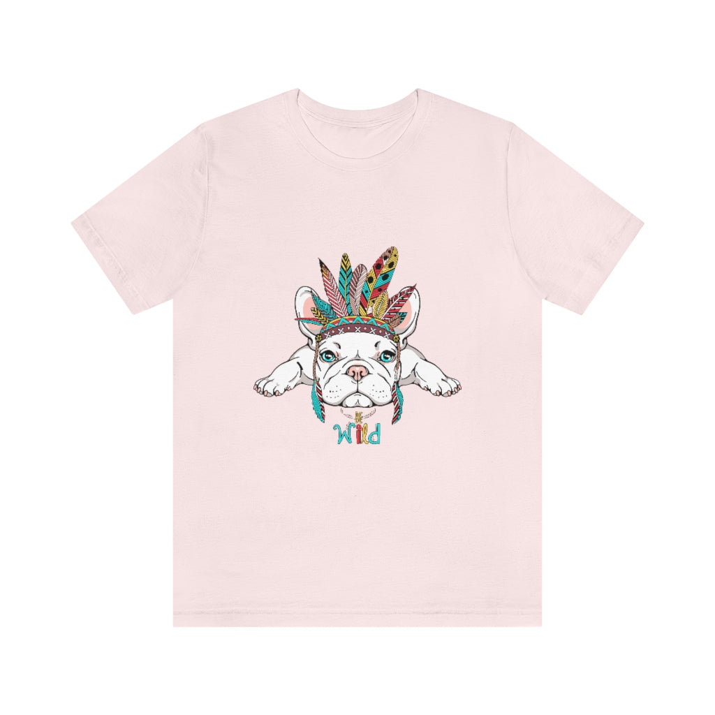 Unisex Jersey Short Sleeve Tee "French bulldog in Indian headdress"