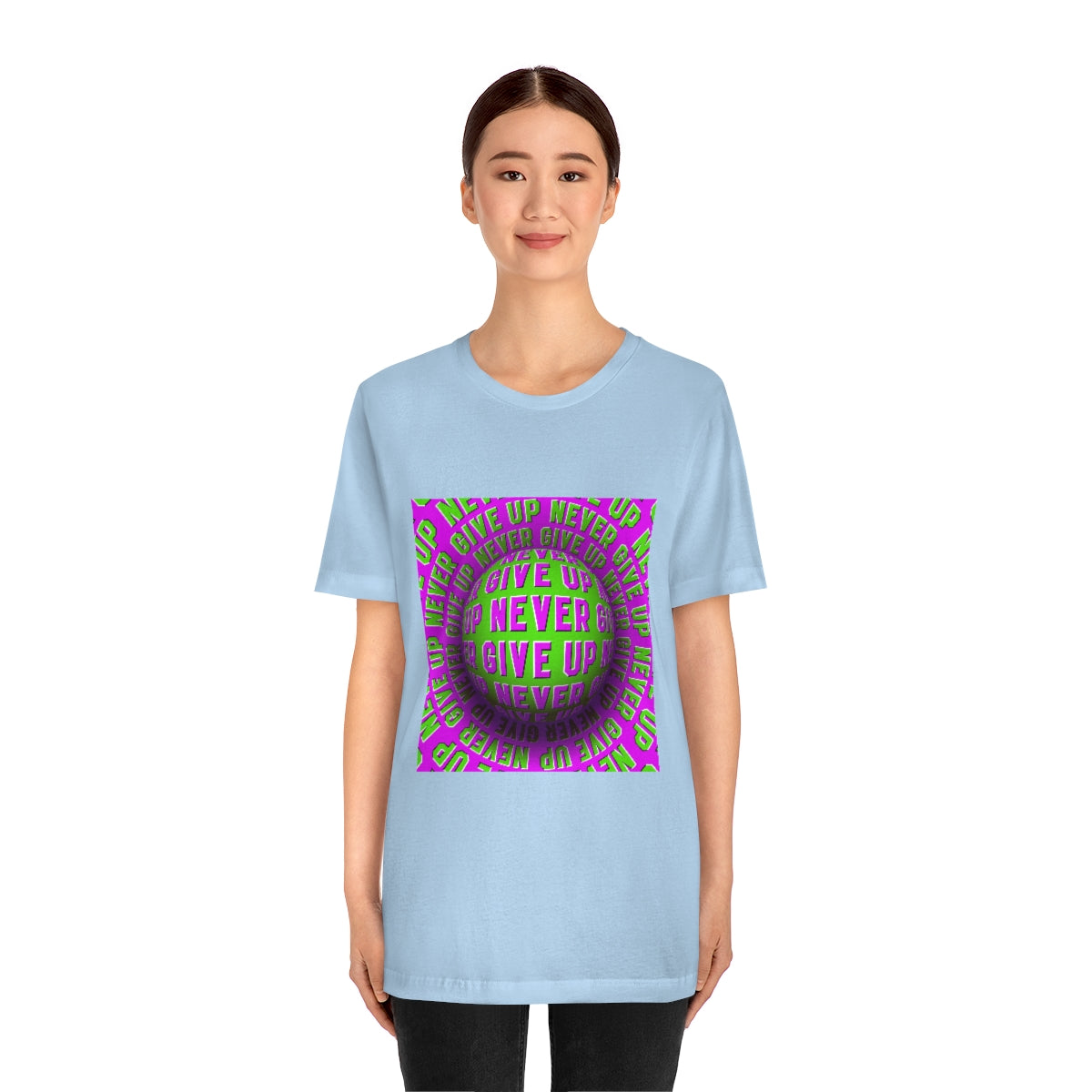 Unisex Jersey Short Sleeve Tee "Optical illusion Never give up"