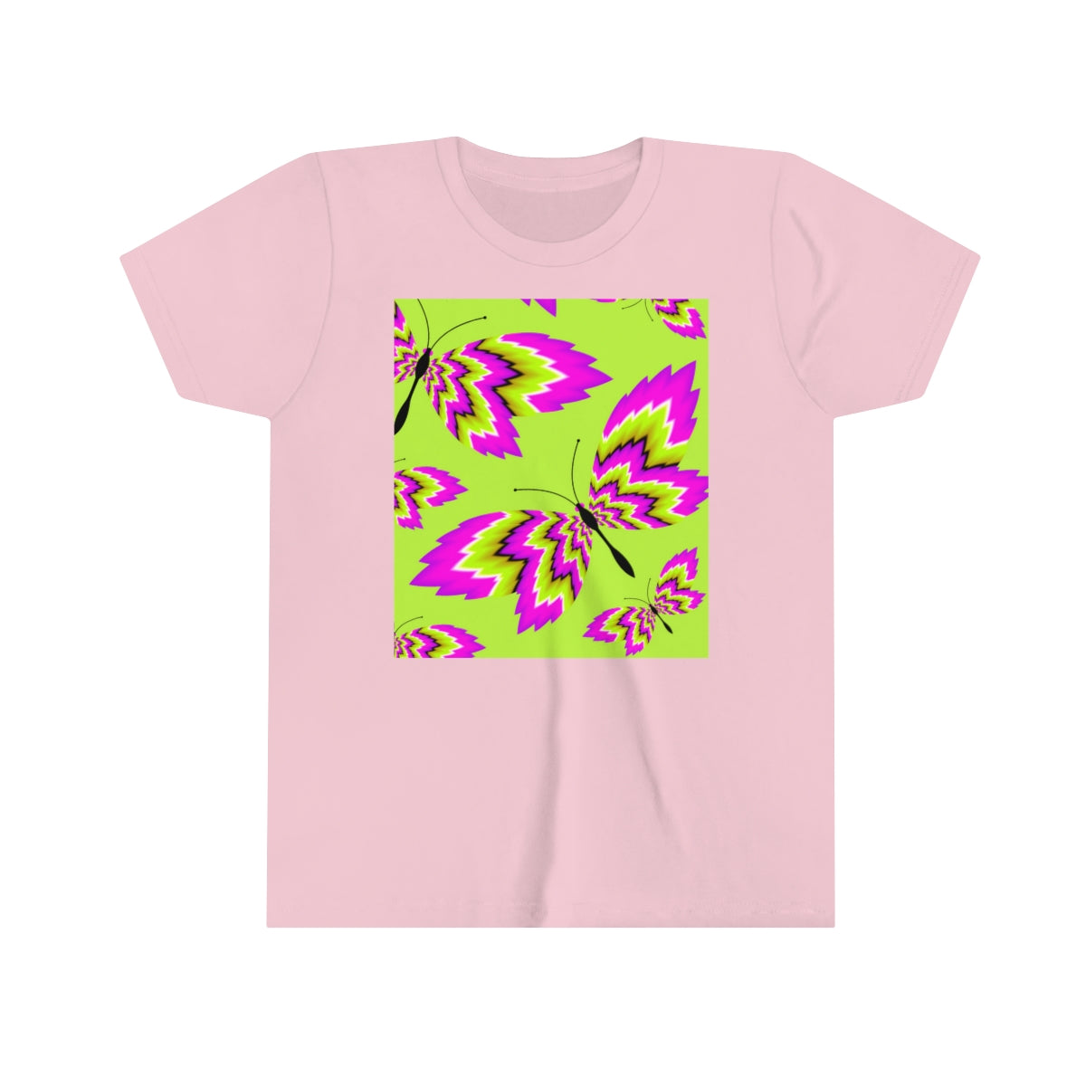 Youth Short Sleeve Tee "Optical illusion Dance of butterflies"