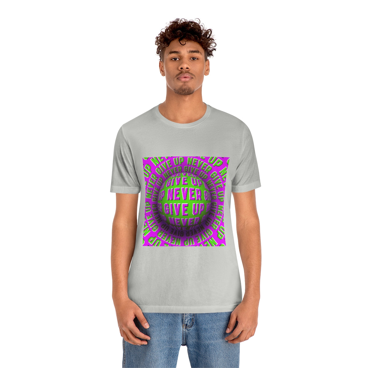 Unisex Jersey Short Sleeve Tee "Optical illusion Never give up"