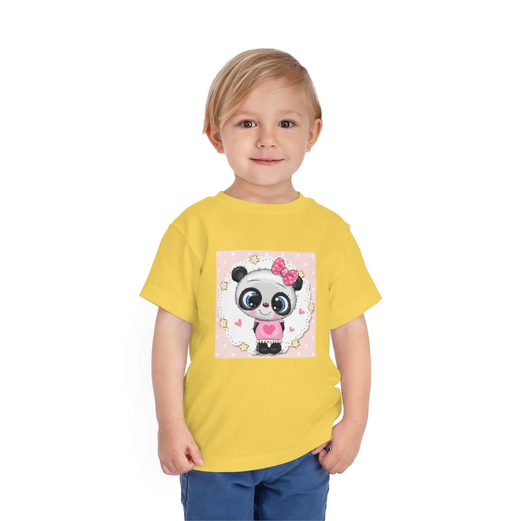 Kids Short Sleeve Tee "Cute cartoon Baby Panda girl"