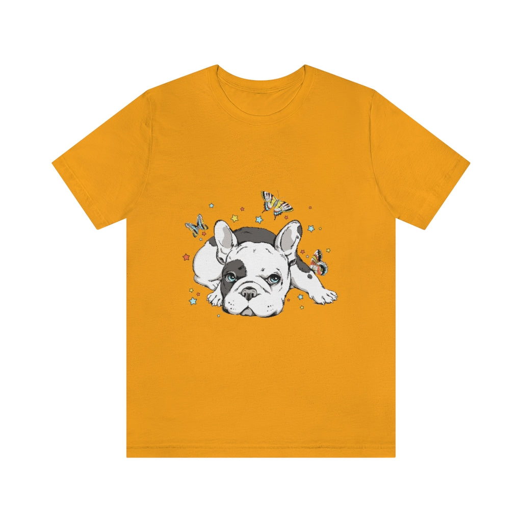 Unisex Jersey Short Sleeve Tee "French bulldog with butterflies"