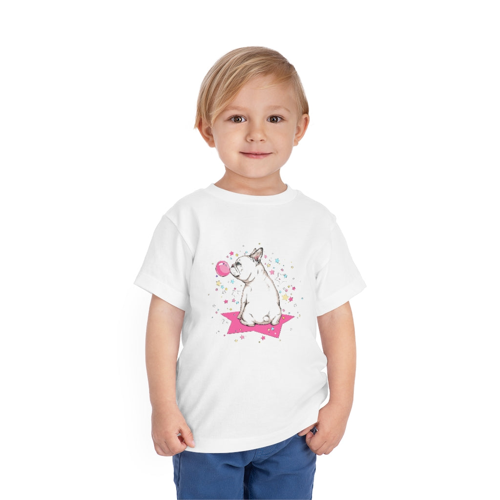Kids Short Sleeve Tee "French white bulldog & stars"