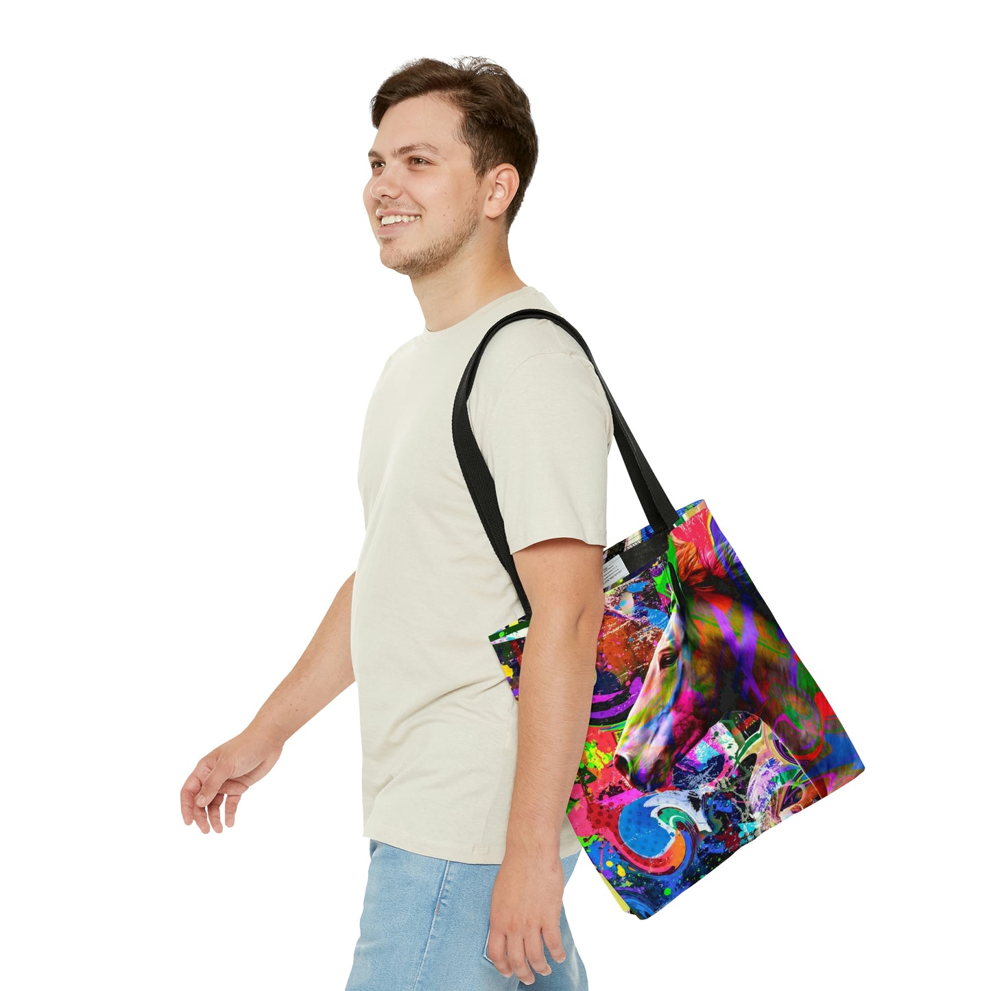 AOP Tote Bag "Horse color art"