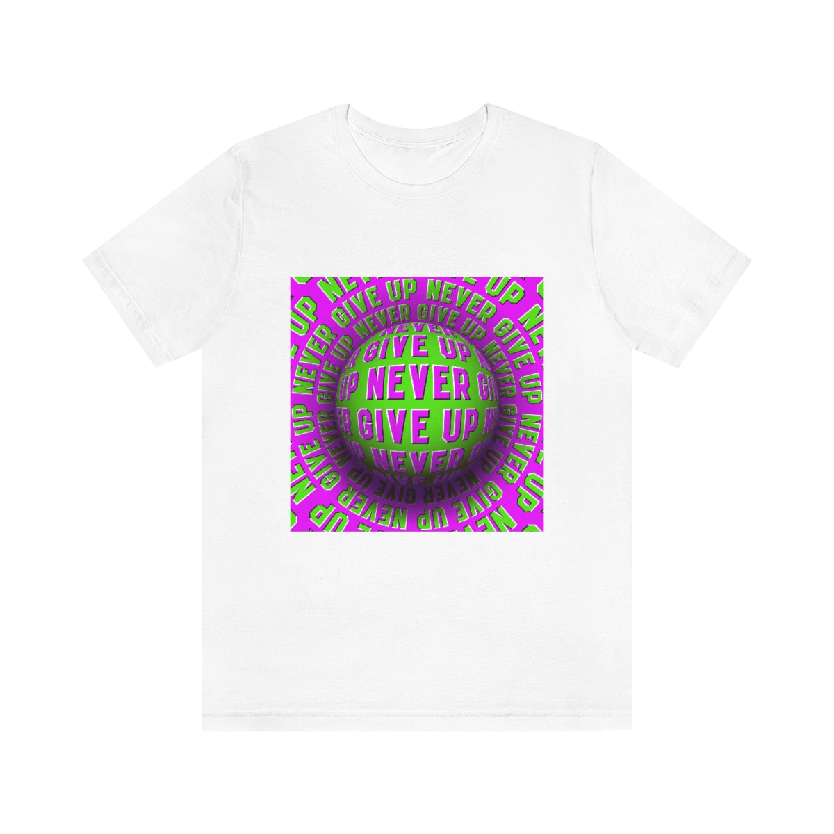 Unisex Jersey Short Sleeve Tee "Optical illusion Never give up"