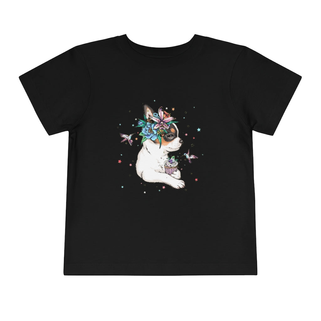 Kids Short Sleeve Tee "Chihuahua puppy & cupcake"