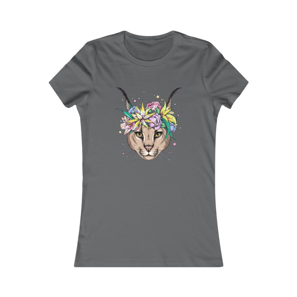 Women's Favorite Tee "Caracal with flowers"