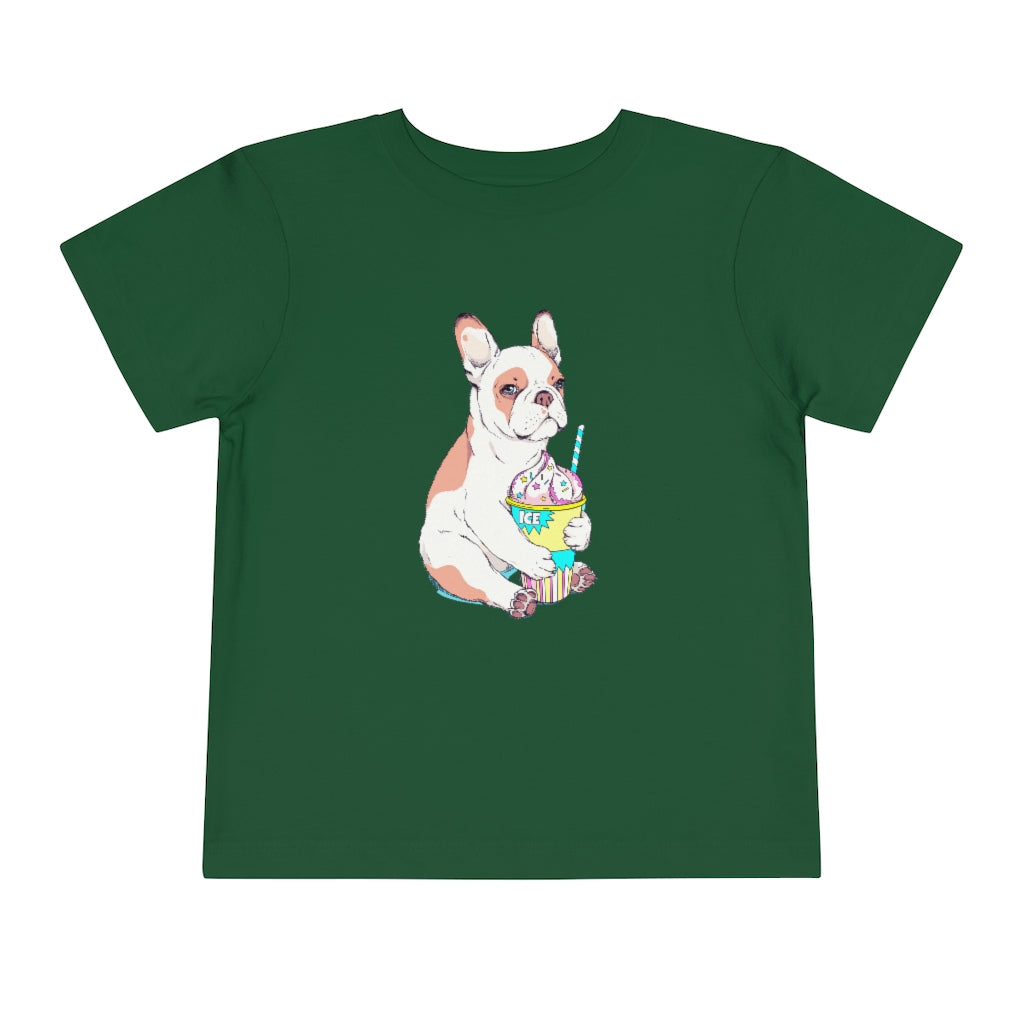 Kids Short Sleeve Tee "French bulldog & ice cream"