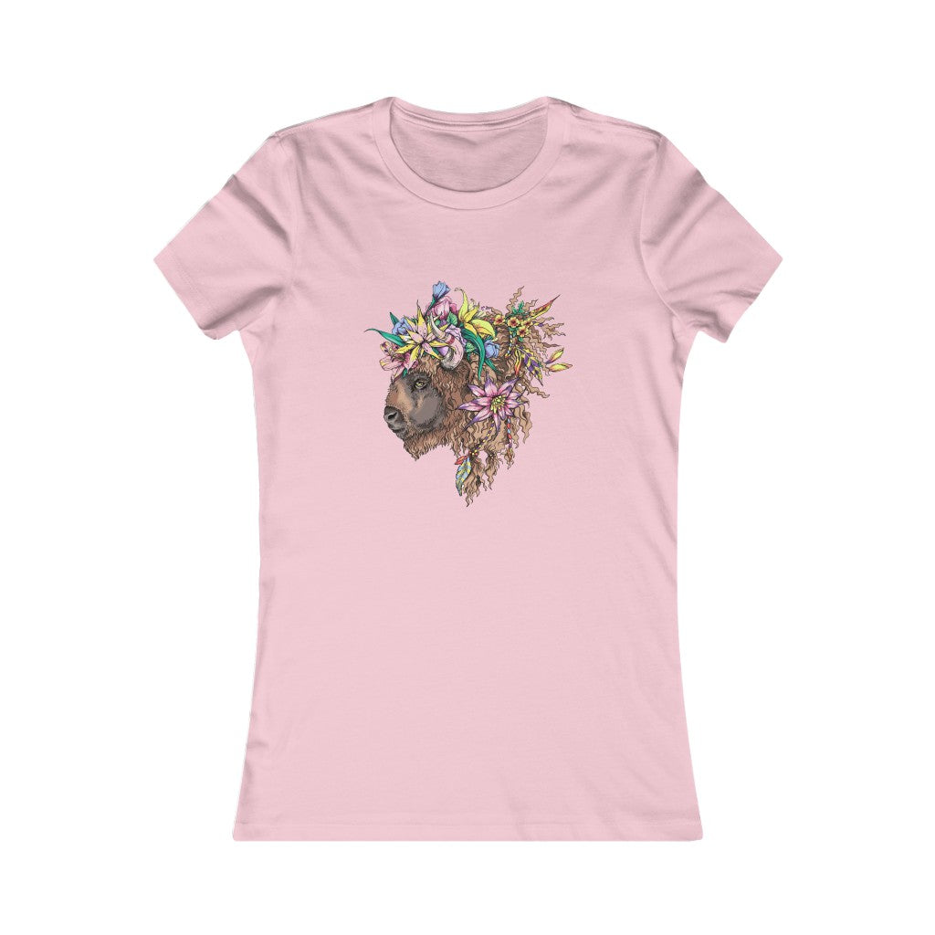 Women's Favorite Tee "Bison & flowers"
