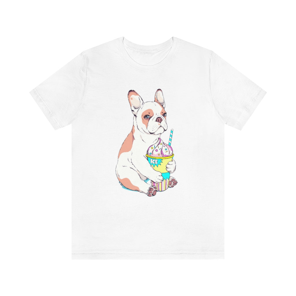 Unisex Jersey Short Sleeve Tee "French bulldog & ice cream"