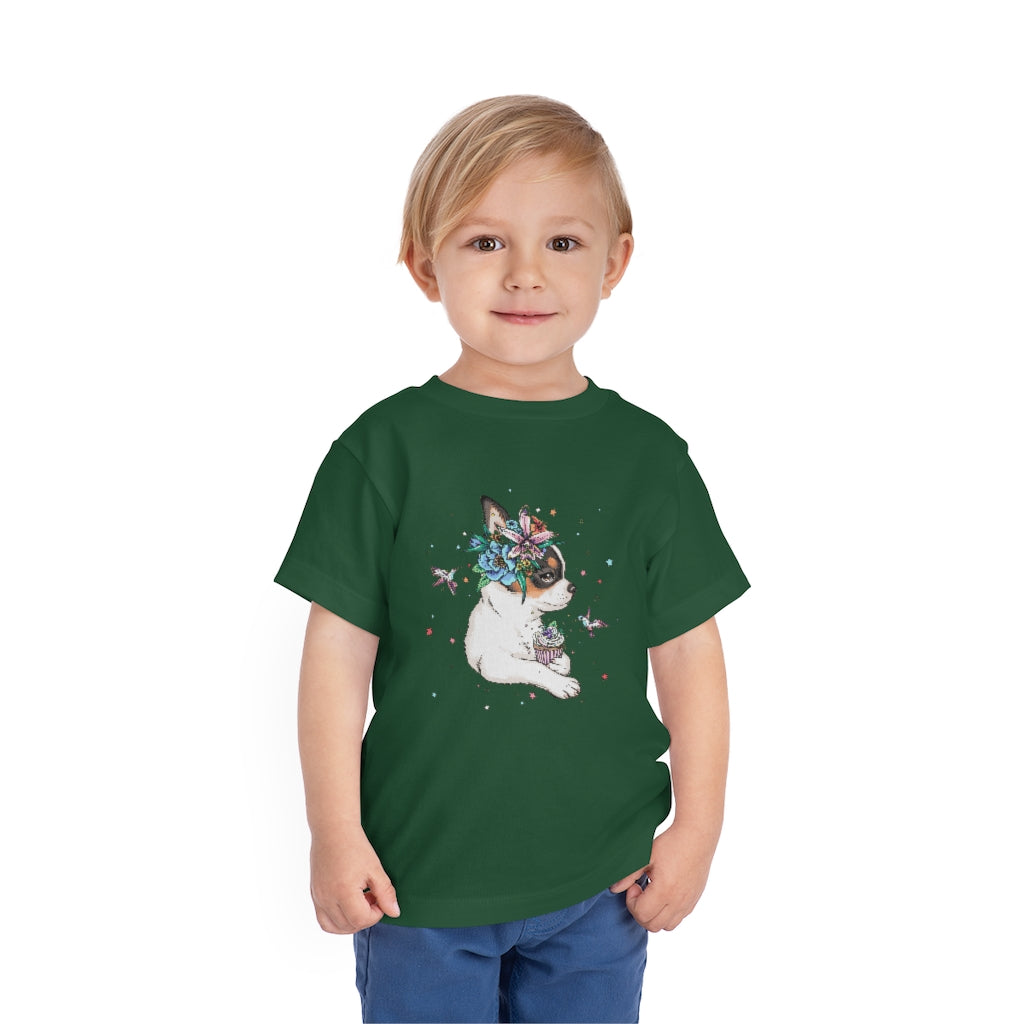 Kids Short Sleeve Tee "Chihuahua puppy & cupcake"