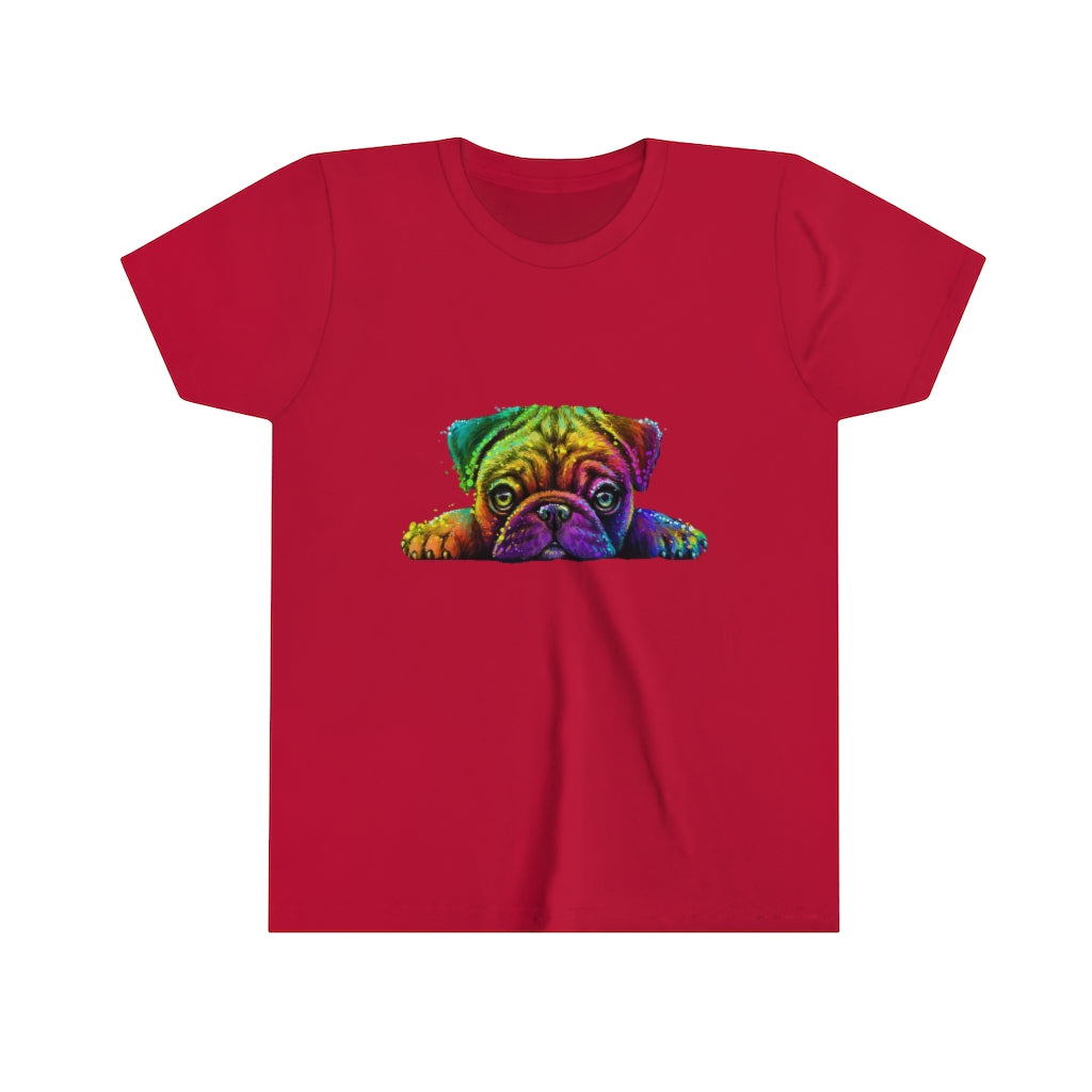 Youth Short Sleeve Tee "Colorful neon Pug"