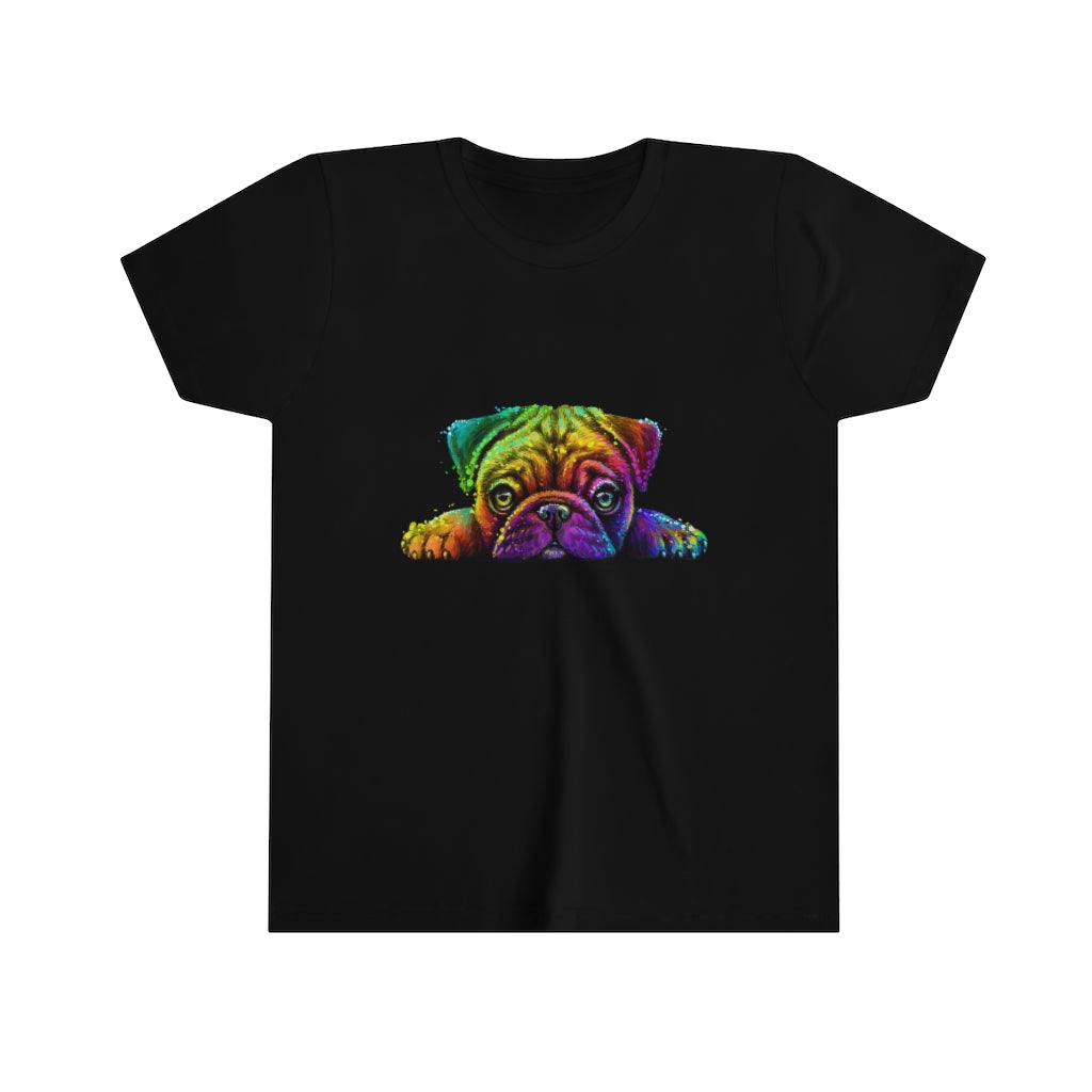 Youth Short Sleeve Tee "Colorful neon Pug"
