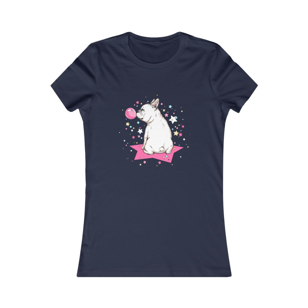 Women's Favorite Tee "French white bulldog & stars"