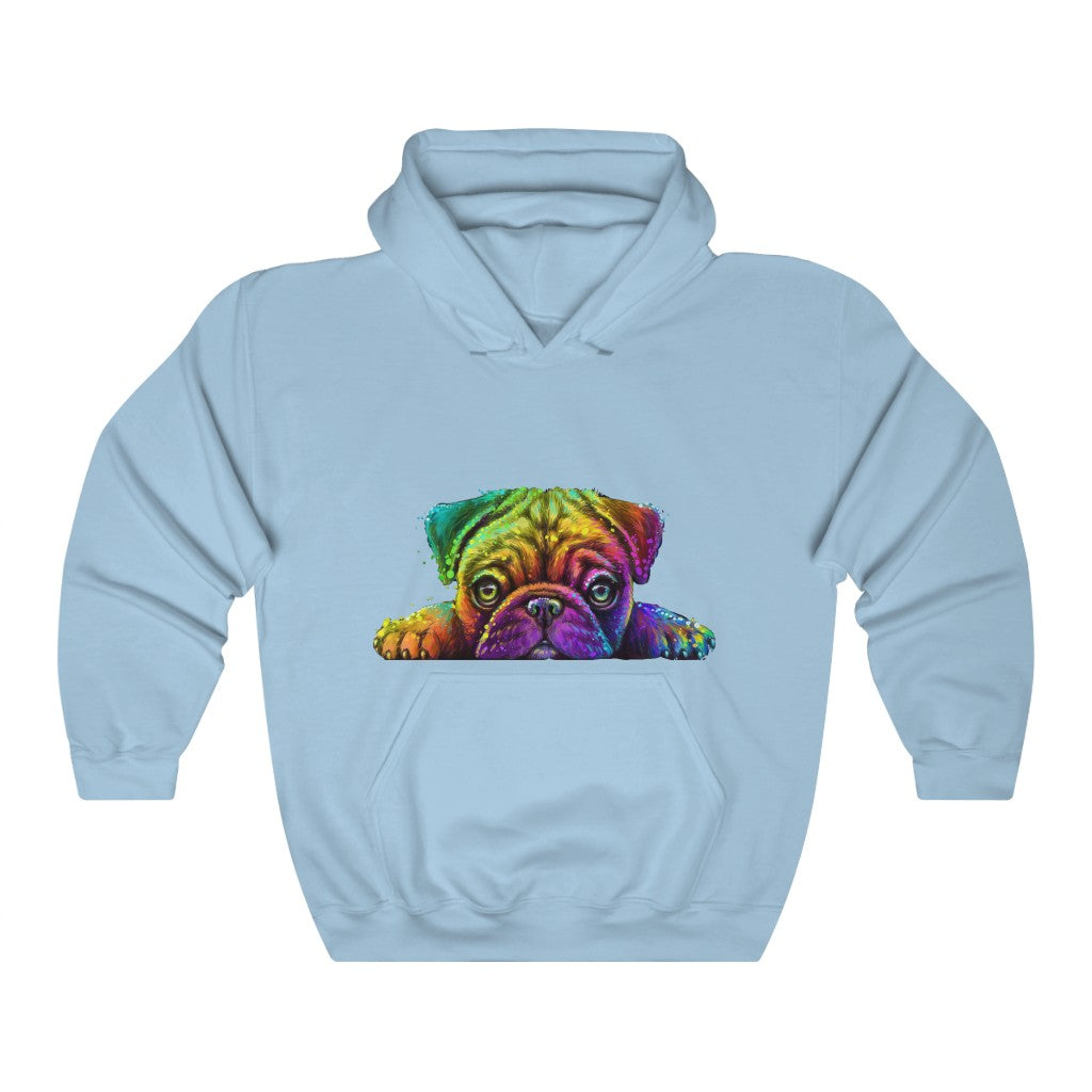 Unisex Heavy Blend™ Hooded Sweatshirt "Colorful neon Pug"