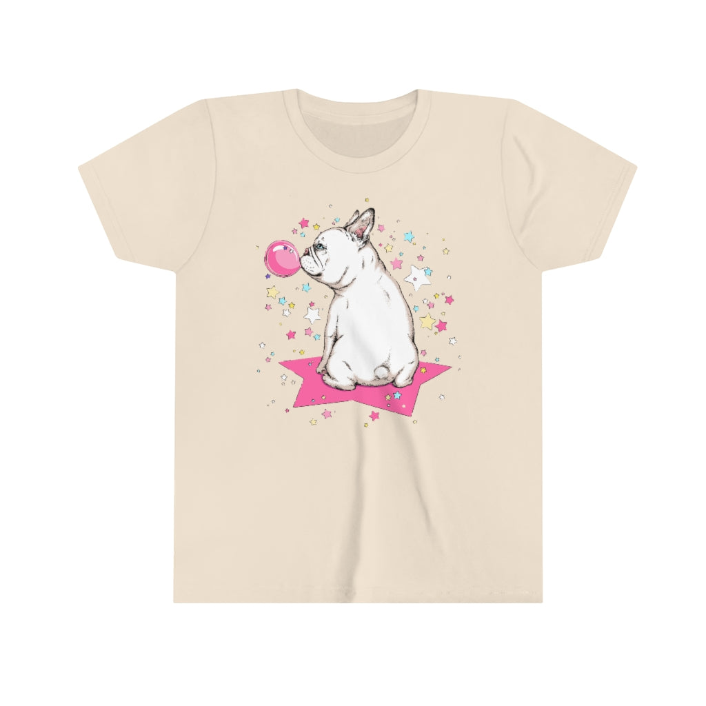 Youth Short Sleeve Tee "French white bulldog & stars"
