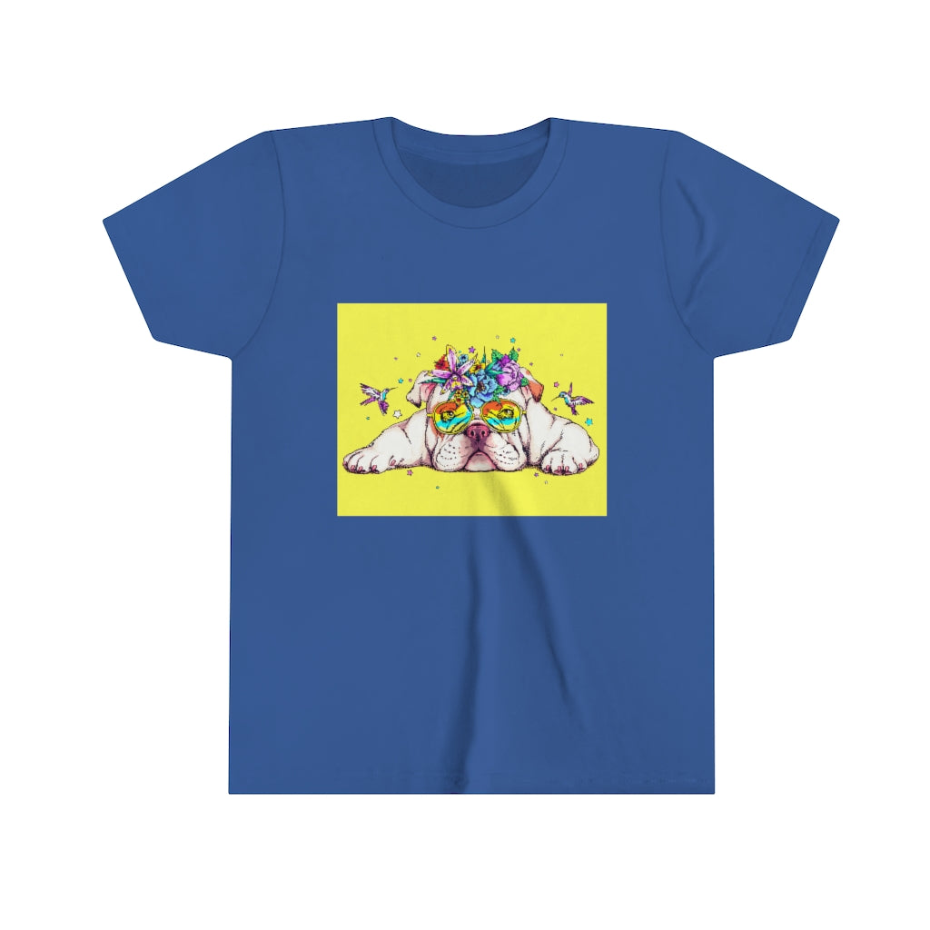 Youth Short Sleeve Tee "English bulldog & bird"
