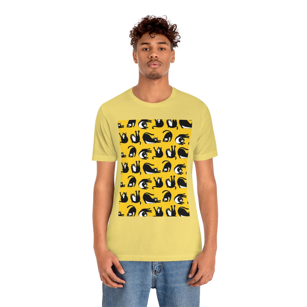 Unisex Jersey Short Sleeve Tee "Cats on yellow"