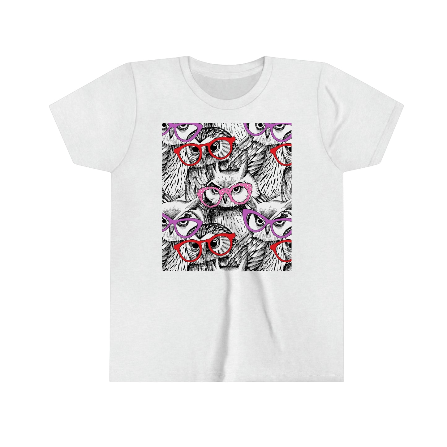 Youth Short Sleeve Tee "Pattern with owls"
