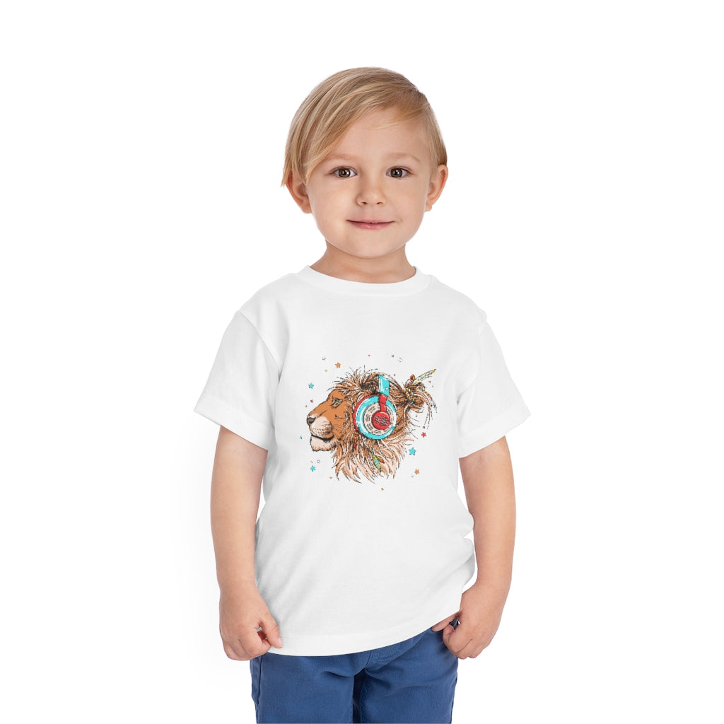 Kids Short Sleeve Tee "Lion & headphones"