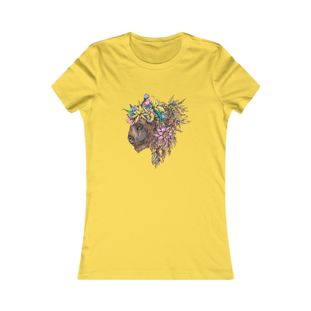 Women's Favorite Tee "Bison & flowers"