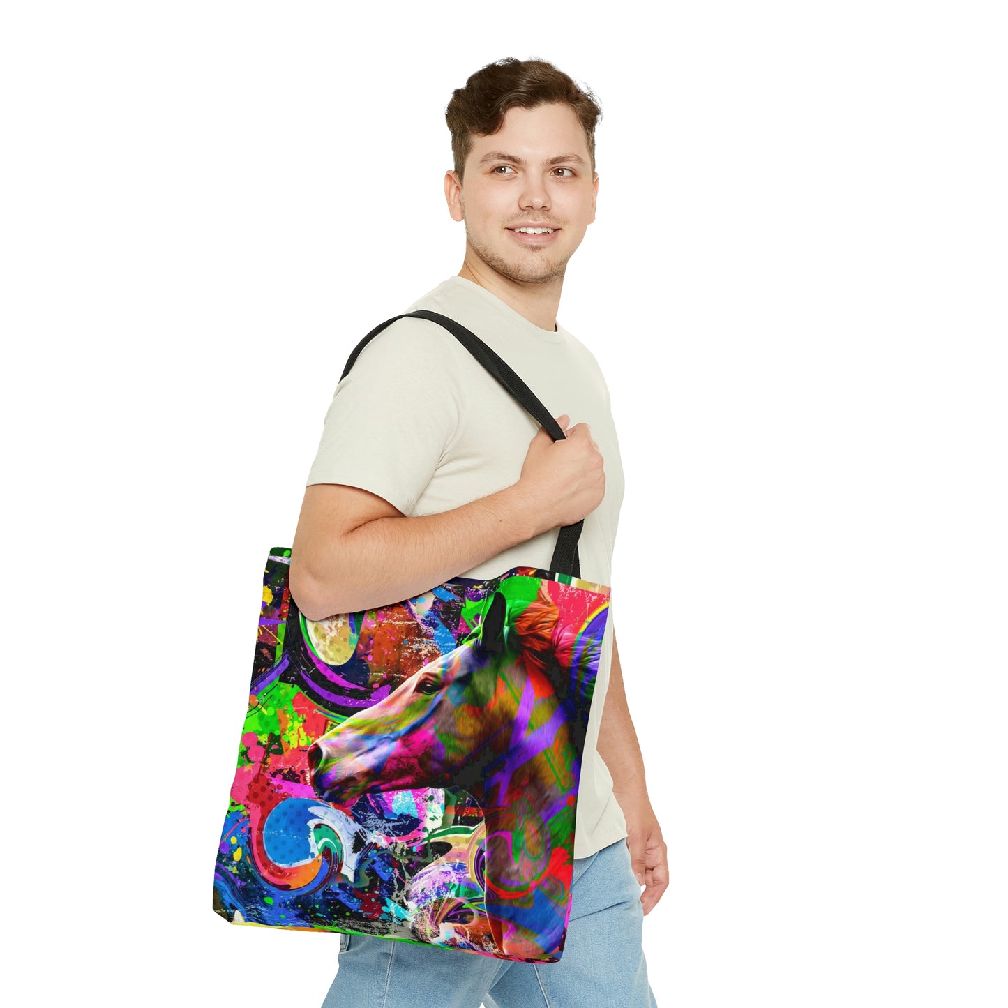 AOP Tote Bag "Horse color art"