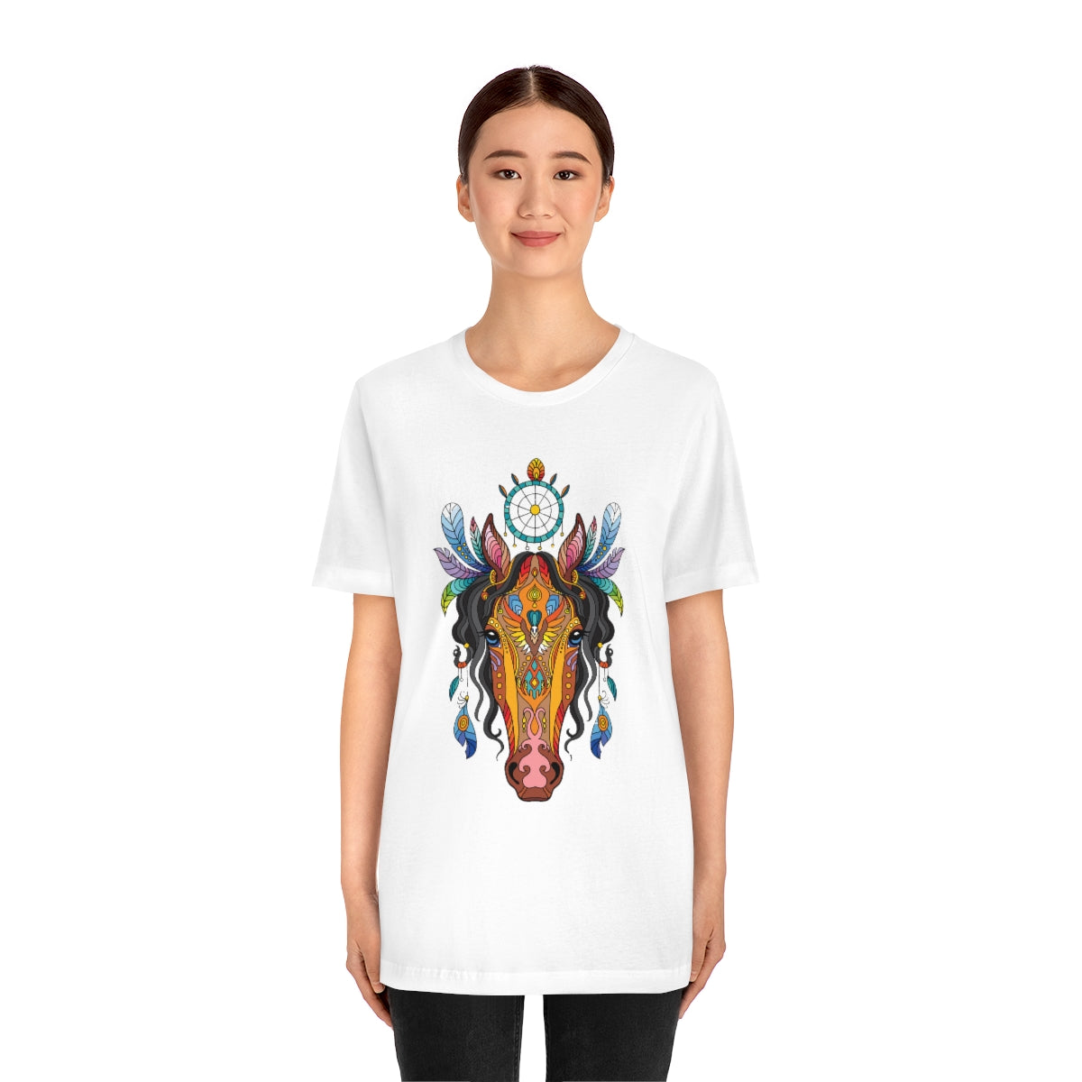 Unisex Jersey Short Sleeve Tee "Colorful horse ornament"