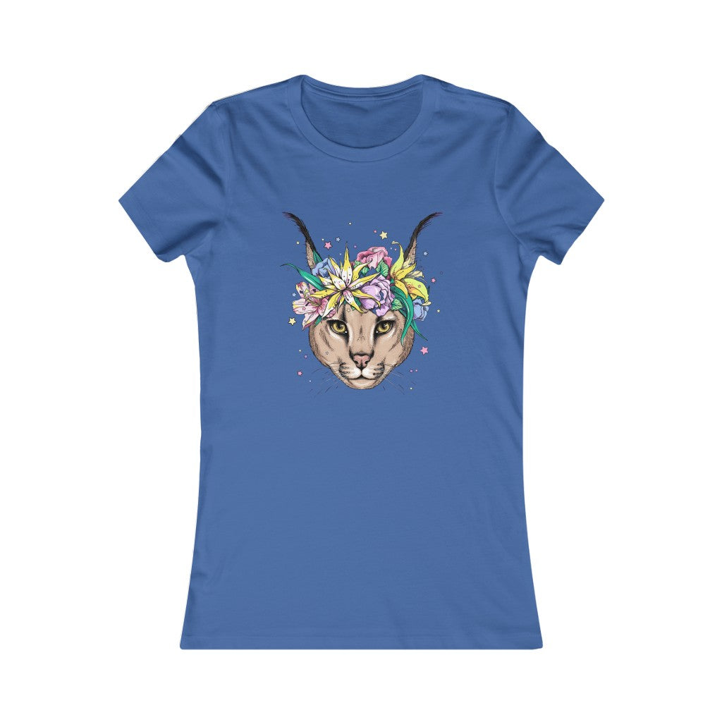Women's Favorite Tee "Caracal with flowers"