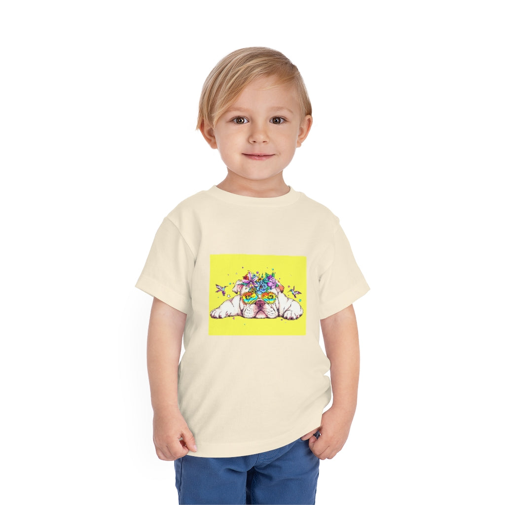 Kids Short Sleeve Tee "English bulldog & bird"