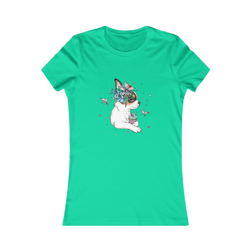 Women's Favorite Tee "Chihuahua puppy & cupcake"