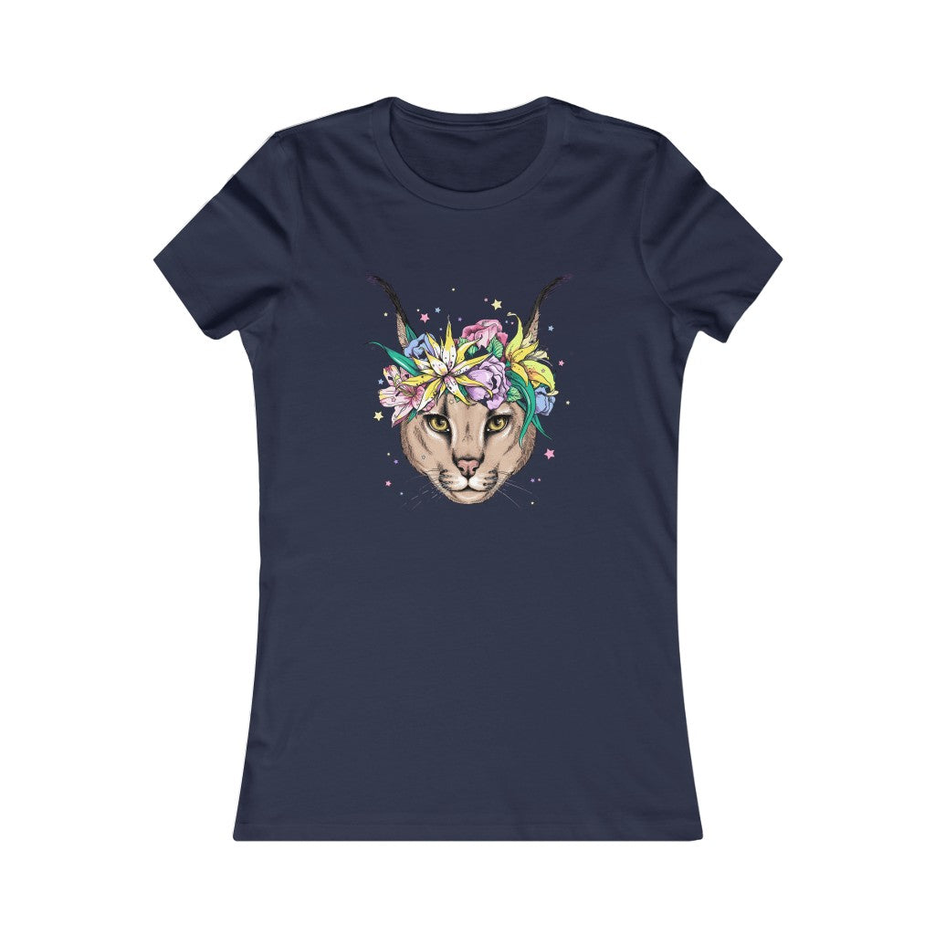 Women's Favorite Tee "Caracal with flowers"