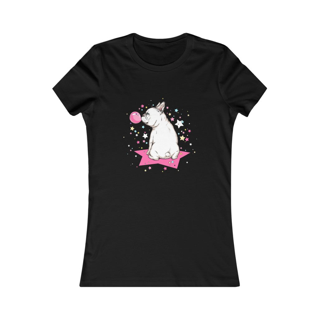 Women's Favorite Tee "French white bulldog & stars"
