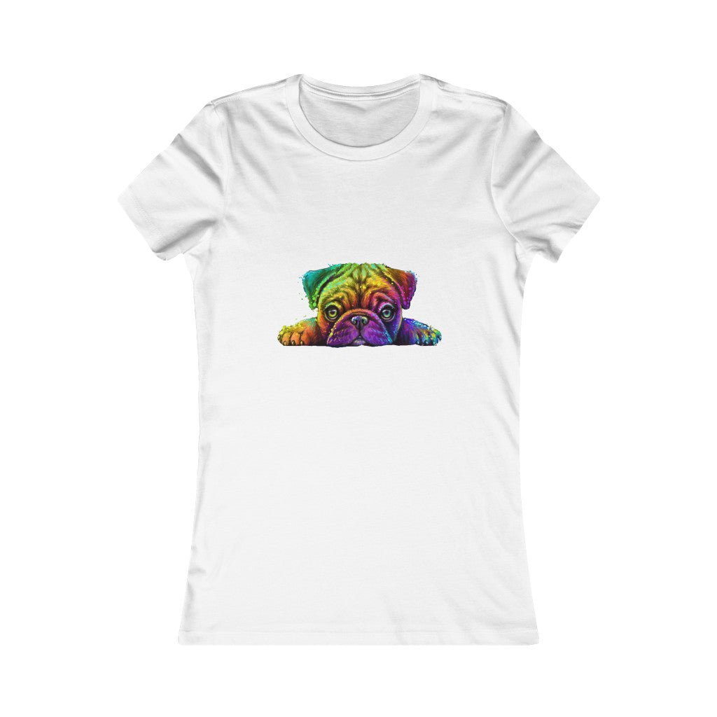 Women's Favorite Tee "Colorful neon Pug"