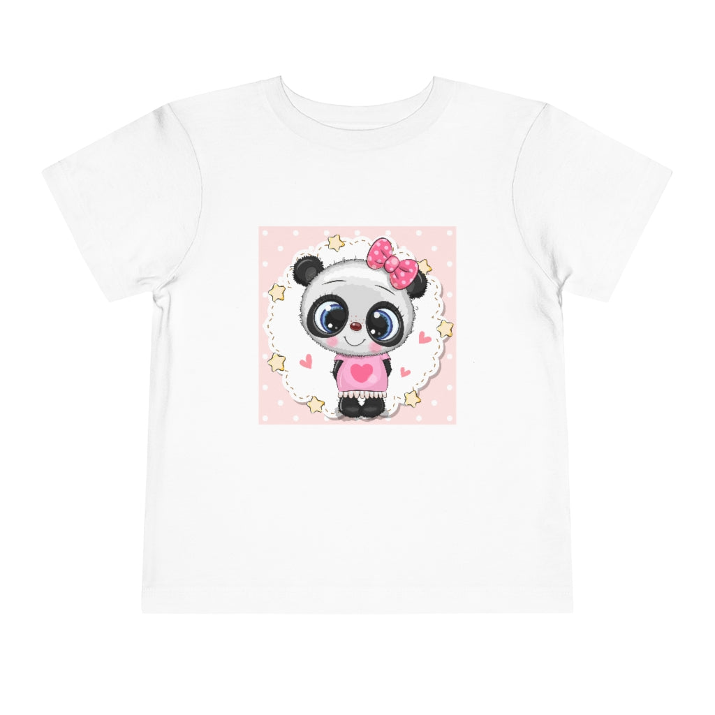 Kids Short Sleeve Tee "Cute cartoon Baby Panda girl"