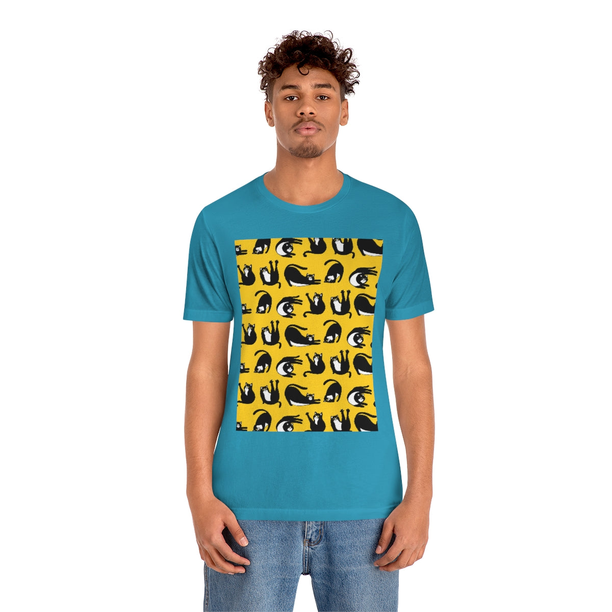 Unisex Jersey Short Sleeve Tee "Cats on yellow"
