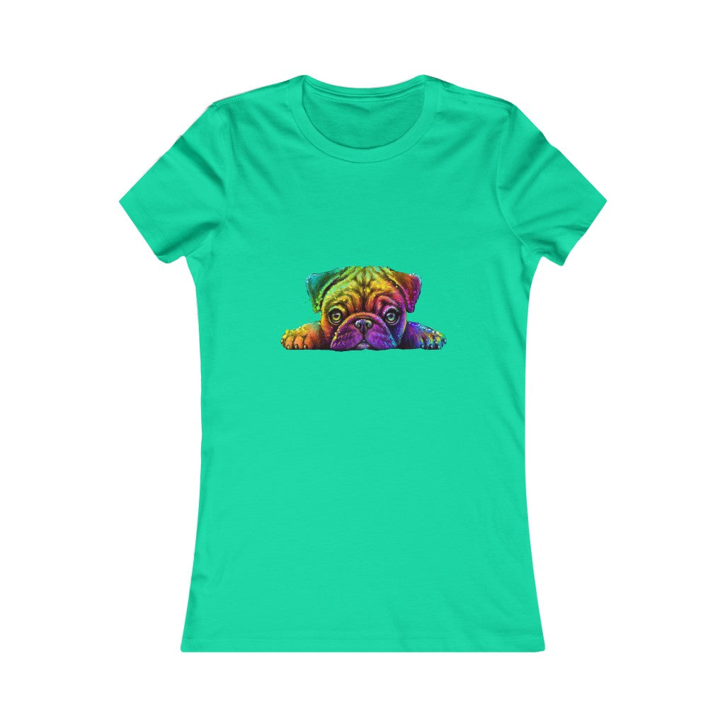 Women's Favorite Tee "Colorful neon Pug"