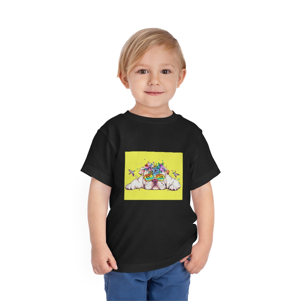 Kids Short Sleeve Tee "English bulldog & bird"