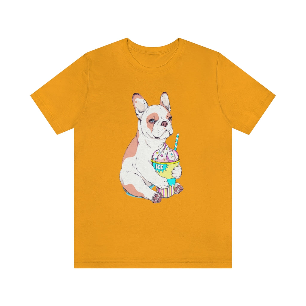 Unisex Jersey Short Sleeve Tee "French bulldog & ice cream"