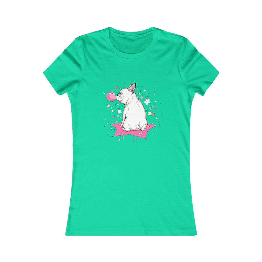 Women's Favorite Tee "French white bulldog & stars"