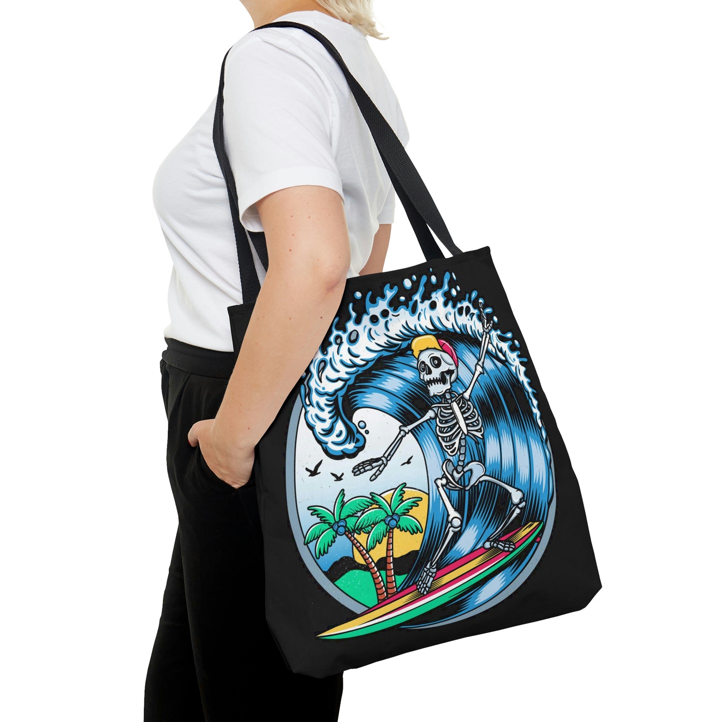 AOP Tote Bag "Skeleton Surfer"