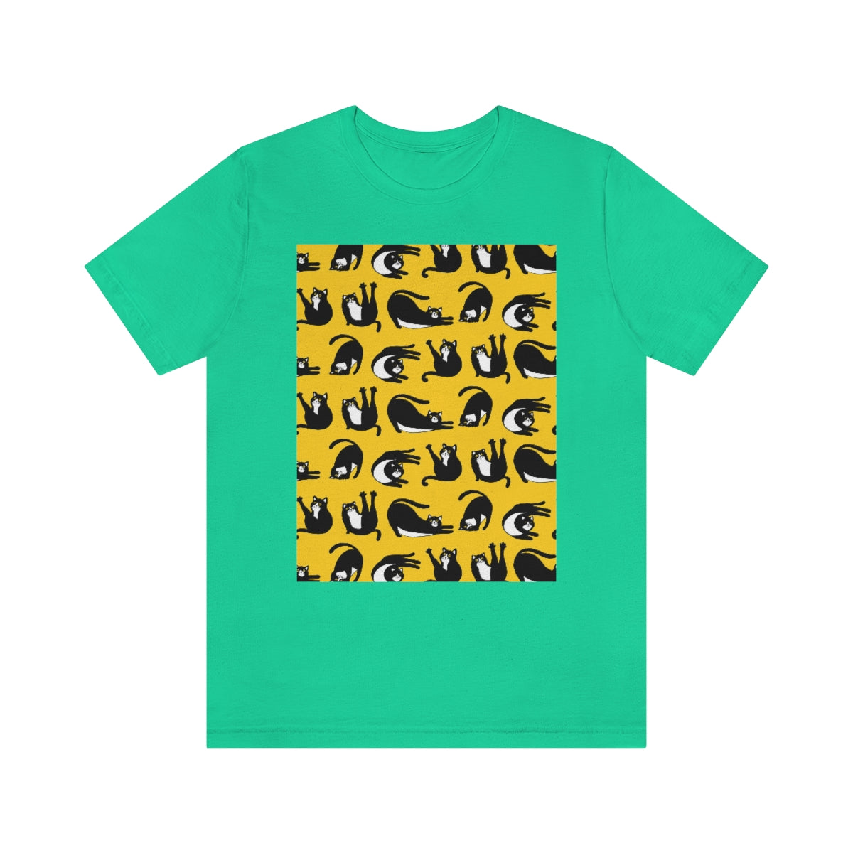 Unisex Jersey Short Sleeve Tee "Cats on yellow"