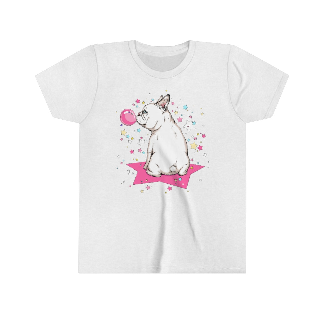 Youth Short Sleeve Tee "French white bulldog & stars"