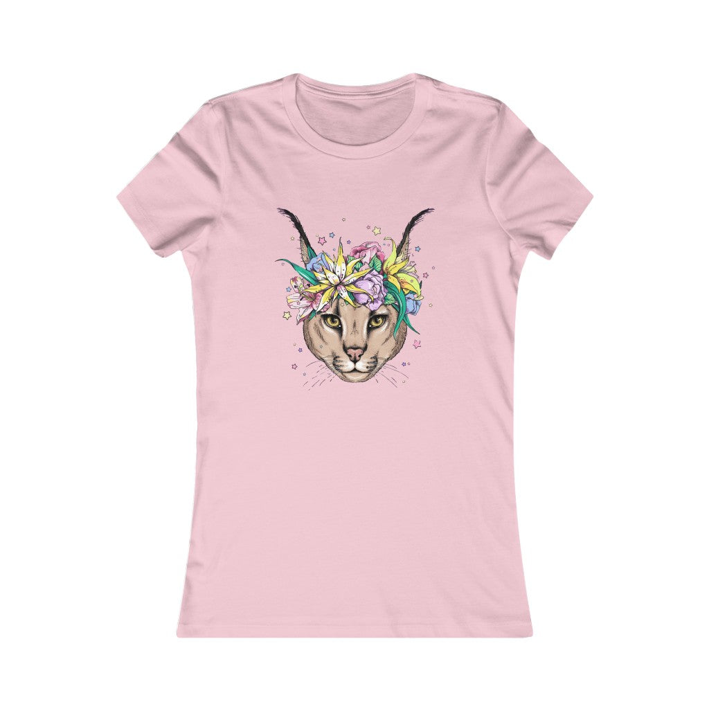 Women's Favorite Tee "Caracal with flowers"